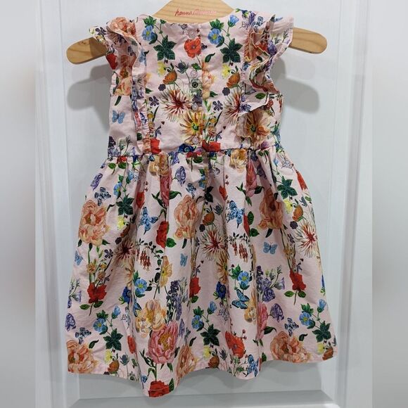H&M Nathalie Lété Baby Girl Floral Butterfly Spring Summer Easter Pink Sz 12 18m - Picture 3 of 7